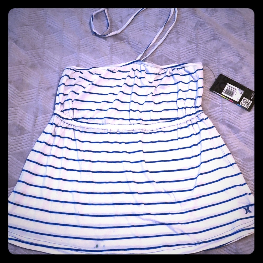 NWT Blue & White stripped Hurley Halter Cami